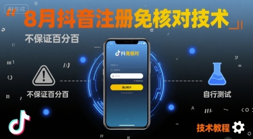 8月抖音注册免核对技术,不保证百分百,自测-168网创