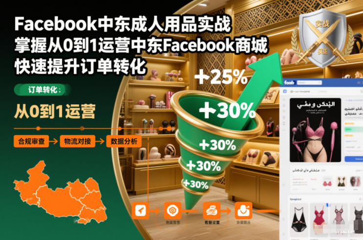 Facebook中东成人用品实战，掌握从0到1运营中东Facebook商城，快速提升订单转化-168网创