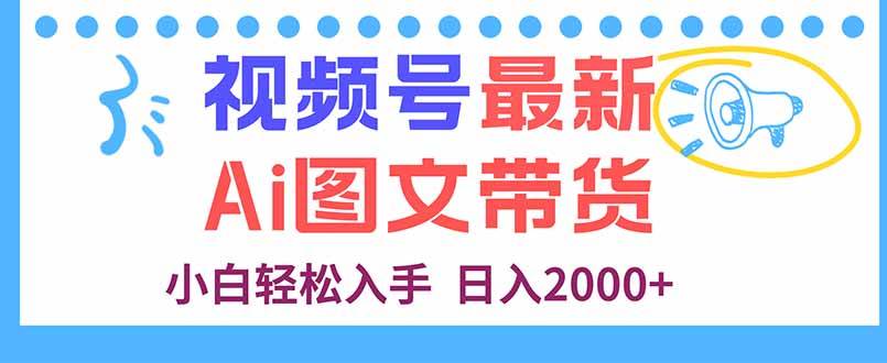 (16092期)视频号最新AI图文带货,每天几分钟,小白轻松入手,日入2000+-168网创
