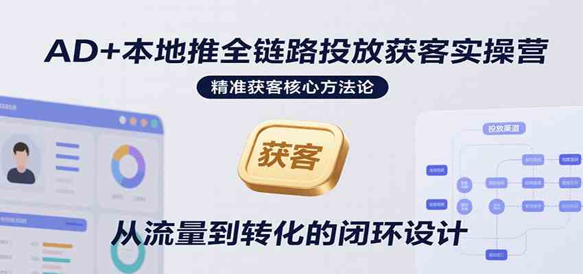 AD+本地推全链路投放获客实操营,快速掌握精准获客技巧,当天投放当天转化高效营销-168网创