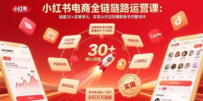 (15751期)小红书电商全链路运营课:涵盖30+实操单元,实现从开店到爆款账号完整闭环-168网创